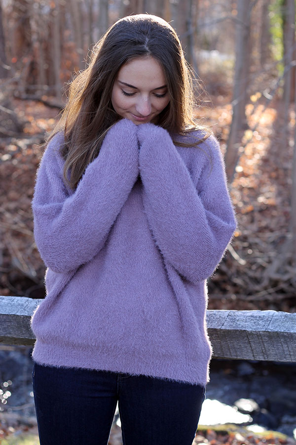 comfy purple sweater