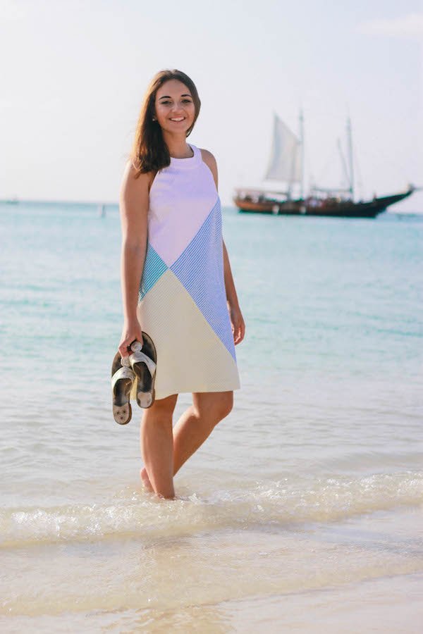 Seersucker Stripe Blocked Dress | The Coastal Confidence by Aubrey Yandow