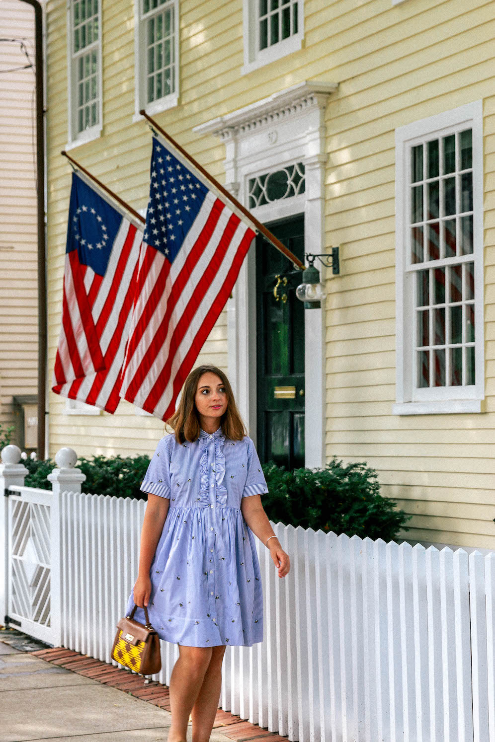 Patriotic Main Streets: Flags and Buntings For The Exterior Of Your Home The Coastal Confidence Aubrey Yandow