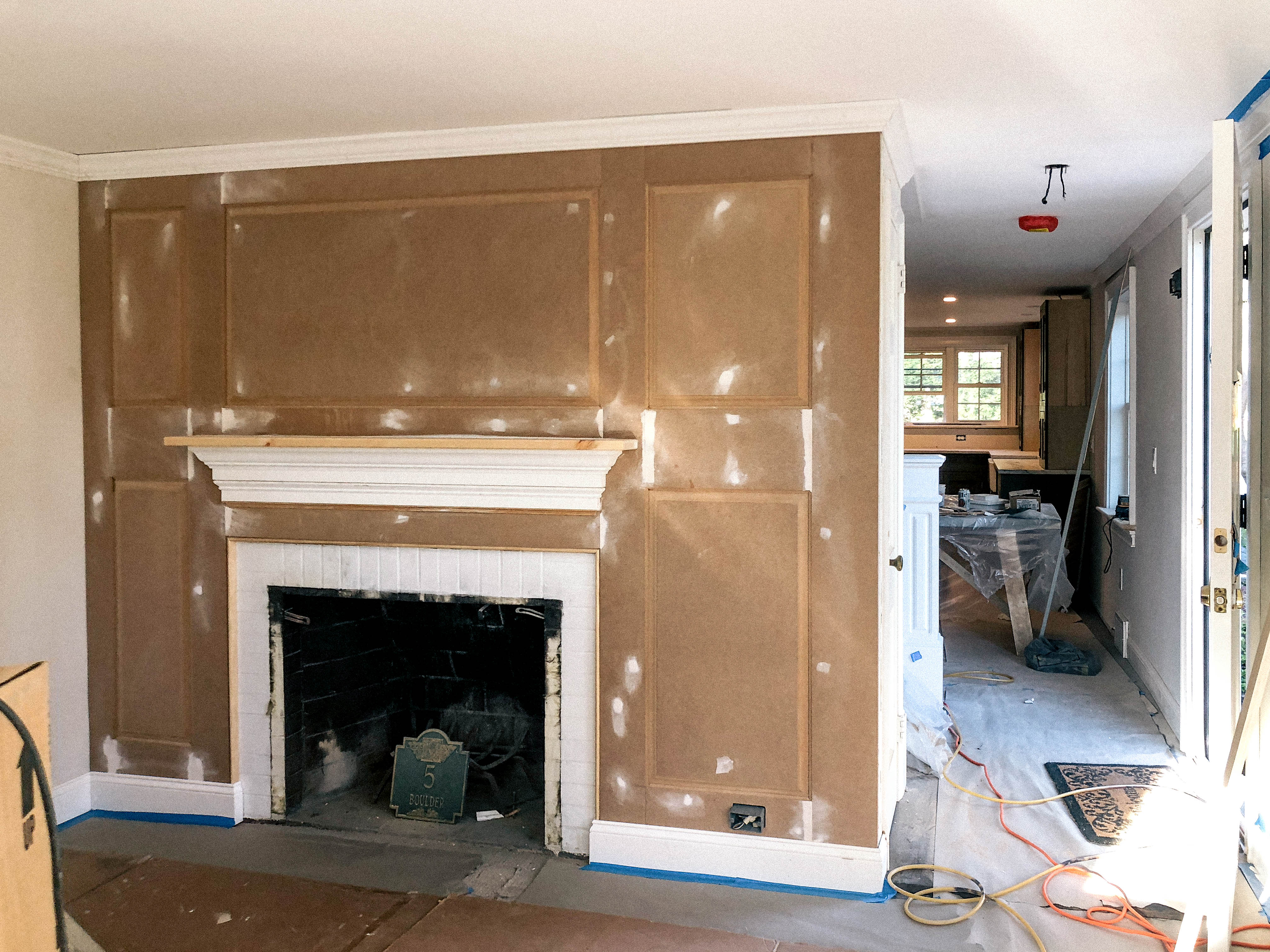 Before and After Colonial Fireplace Transformation - Aubrey Craig